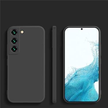 Imagem de Capa quadrada de silicone líquido para celular, capa macia para samsung galaxy s23 s 23 s22 ultra plus s23plus s23ultra, preta, para s22