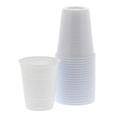 Imagem de 100 copos dentários – copos dentários de plástico premium – copo dental médico descartável de plástico – copos resistentes e duráveis – copos dentários descartáveis para enxaguante bucal