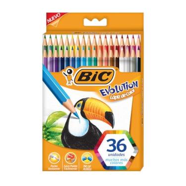 Imagem de Lápis de Cor Sextavado BIC Evolution, 36 Cores Vivas e Intensas, Seguro para Crianças, 930230, Blister 1 Unidade