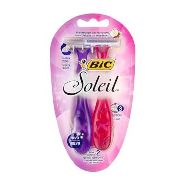 Imagem de BIC Aparelho De Depilar Soleil Rosa E Roxo Com Fita Lubrificante De Óleo De Coco 919463 2 Unidades