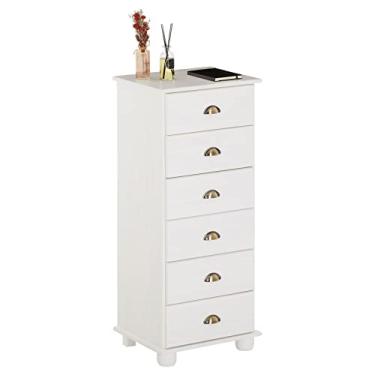 Imagem de IDIMEX Cômoda Madeira Maciça 6 Gavetas Colmar (Branco)