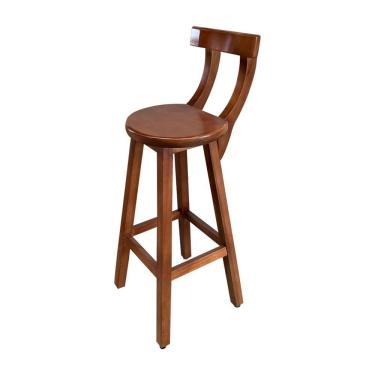 Imagem de Banco Alto Bistrô de Madeira com Encosto Girafa Ideal para Bar e Restaurante Imbuia