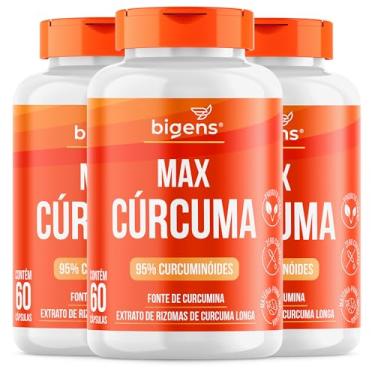 Imagem de Max Cúrcuma, 95% Curcuminóides, Curcumina, Biogens, Kit 3 x 60 Cápsulas