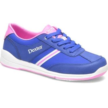 Imagem de Dexter Tênis de boliche feminino Dani (para jogadores destros ou canhotos - Solas deslizantes universais em ambos os sapatos) - Azul/Rosa 38