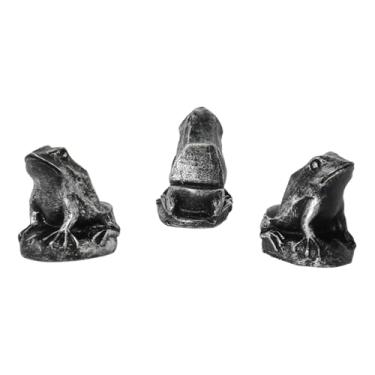 Imagem de IEUDNS 3x plantador elevador planta vaso risers pote titular quintal arte ornamento pote pés figura animal estátua para plantas de interior dentro pote, Sapo 4.5x4.3x3cm