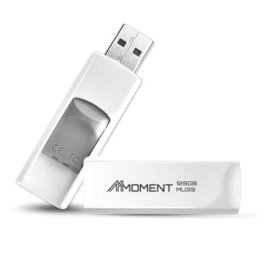 Imagem de MMOMENT Unidade flash MU39 USB 3.1 Gen1 de 128 GB, velocidade de leitura de até 100 MB/s, pen drive retrátil