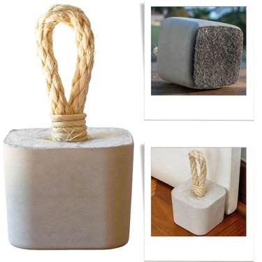 Imagem de Peso de Porta Quadrado Aleta Artesanal 1.3 Kg Decorativo Base Protetora Antirrisco Perfeito Qualquer Ambiente