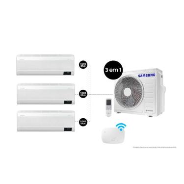 Imagem de Tri-Split Samsung WindFree 28.000 BTUs (Hi Wall 3x9.000) Quente/Frio com WiFi 220V