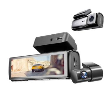 Imagem de XRC TECH Câmera veicular WiFi 5G com lente dupla 4K + 1080p DVR para carro frontal + câmera traseira, WiFi integrado, GPS, monitor de estacionamento, voz inteligente, controle de aplicativo de visão