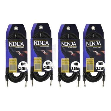 Imagem de 4 Cabo de Guitarra 0.20mm Preto e Conectores P10 Mod Ninja Cable 10FT/