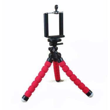 Imagem de Mini Tripé articulado flexível suporte celular Vermelho - Feitun