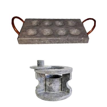 Imagem de Fogareiro Réchaud P e Provolera Retangular 21x12 Pedra Sabão