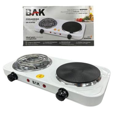 Imagem de Fogareiro Elétrico 110v Cooktop Indução 2000w 2 Bocas Bak BK-FCE703-11
