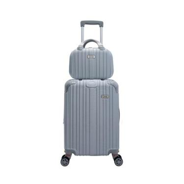 Imagem de Mala de bordo com frasqueira viagem 4 rodas dupla 360 abs - CHX, Prata