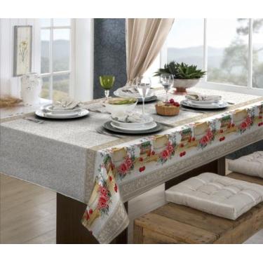 Imagem de Toalha de Mesa 6 Lugares Natal 2,20m x 1,35m P/A  - BruceBaby Bordados