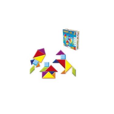Imagem de Brinquedo educatido tangram 100 figuras para montar 14 pecas - GGBPLAS