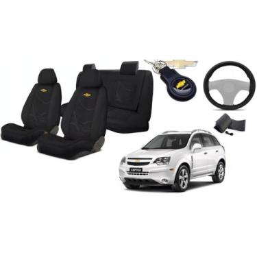 Imagem de Kit Estofamento Tecido para Bancos Captiva 2008-2012 + Capa Volante + 