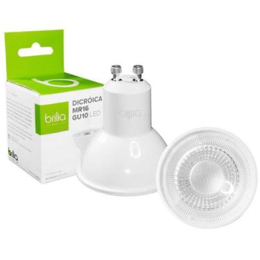 Imagem de Lâmpada Dicroica Super Led 5W Bivolt Gu10 Mr16 Branco Quente - BRILIA,