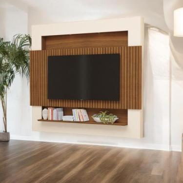 Imagem de Painel TV Quarto Ripado Com Led Riviera TV até 75 Polegadas - Luapa Mo