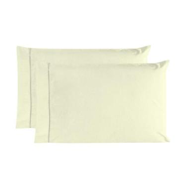 Imagem de Kit 02 Fronhas 70cm x 50cm 100% Algodão Palha - Tuca Casa