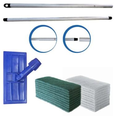 Imagem de Kit SUPORTE LT Limpa Tudo + 10 Fibras Macia BRANCA + 10 Fibras Verde +