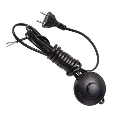 Imagem de Cabo para Abajur 3m com Interruptor de Piso Preto Bivolt Lucchi, Preto