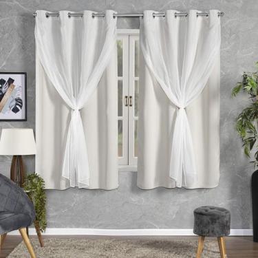 Imagem de Cortina Janela Pequena Tecido Blackout 2,00 x 1,40 Com Voil - MH Enxov