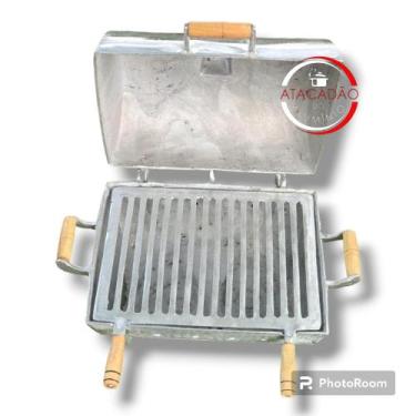 Imagem de Churrasqueira de alumínio batido /tamanho Grande + linha PREMIUM / dir