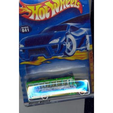 Imagem de Hot Wheels 2001 041 Fossil Fuel Series Green School Bus 1/4 Triceratops 1:64 Scale