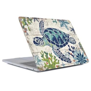 Imagem de Yicomon Compatível com MacBook Air 15 polegadas 2023 chip M2 modelo A2941, capa rígida de plástico para Mac Air 15 com Touch ID (2023) - tartaruga azul coral água grama