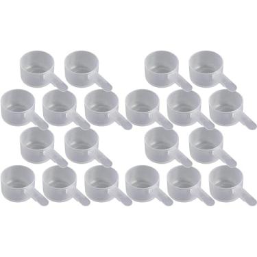 Imagem de Colher de embalagem de medição de plástico de 39 ml (= 39 cc/= 8 colheres de chá/ = 2,6 colheres de sopa/ = 37,4 g), cabo curto - para medir e distribuir especiarias, grânulos, pós, para embalagem de