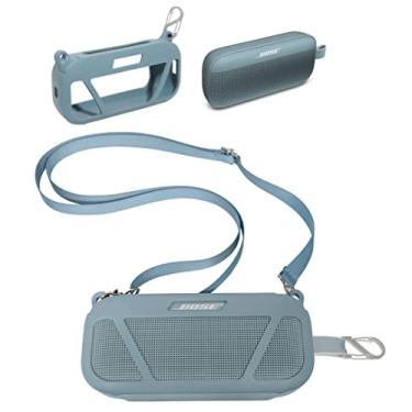 Imagem de CaseSack Capa de silicone para alto-falante portátil Bose SoundLink Flex Bluetooth (azul)