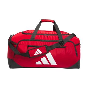 Imagem de adidas Bolsa esportiva Defender 5.0, durável para viagem e academia, para homens e mulheres, Team Power Vermelho 2/Branco, Large (100L), Bolsa esportiva Defender 5.0, bolsa esportiva de viagem durável