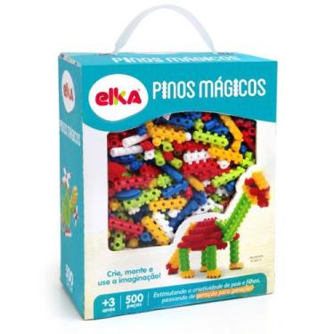 Imagem de Pinos Mágicos 500 Peças Para Montar Brinquedo Didático - Elka Brinqued
