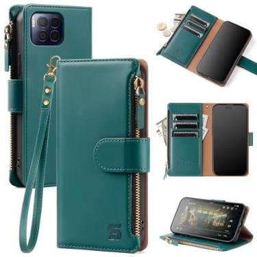 Imagem de Shieldtop Capa carteira compatível com T-Mobile REVVL 7 Pro 5G com suporte para cartão, capa flip de couro PU com bloqueio de RFID, alça de pulso com zíper, compartimentos para cartão de crédito, capa