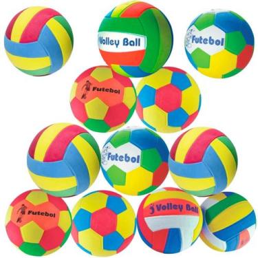 Imagem de Kit 6 Bolas Futebol e 6 Bolas Volley Ball EVA - Praia Quadra - Apolo B