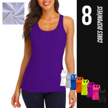 Imagem de Camiseta REGATA MALHA FRIA POLIAMIDA feminina Dry Fit tecido furadinho