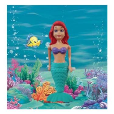 Imagem de Boneca Pequena Sereia Ariel Nadadora Calda Articulada Brinquedo Dia Da