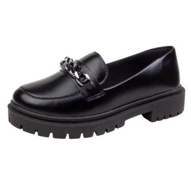 Imagem de Sapato Mocassim Tratorado Feminino - ZATURE STORE, Napa preto, 36