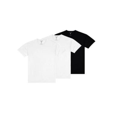 Imagem de Kit com 3 Camisetas Masculina Malwee 1000004423 Colorido, Branco, XGG