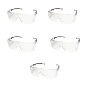 Imagem de Kit 5 Oculos Epi Segurança Proteçao Ocular Sobrepor Incolo - DEPECIL