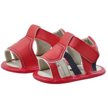 Imagem de Sapatinho de Bebê Bicho de Pé - Sandália Masculina com Fecho - Sintéti