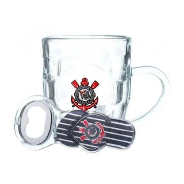 Imagem de Caneca De Vidro Com Abridor Corinthians 310ml - Minas de Presentes