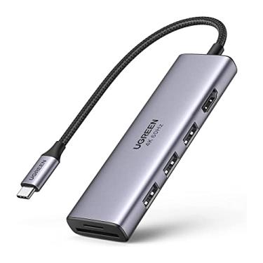 Imagem de U.green Hub Adaptador Usb C 6 em 1 com Porta Hdmi Resolução até 4k/60Hz Hub Adaptador Multiportas Velocidade de Transferência de até 5Gbps Slots Cartão Sd e Micro Sd Portas Usb 3.0 Periféricos