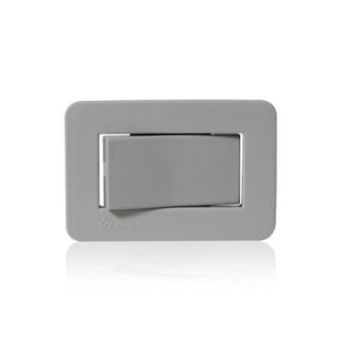 Imagem de Interruptor Paralelo Simples Cinza Easy Instal Para Embutir 1 Tecla de