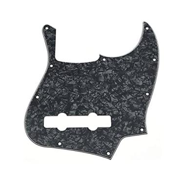 Imagem de Dopro 5 cordas Jazz Bass Pick Guard J Bass Scratch Plate para EUA/Mexican Fender 5 cordas Jazz Bass Black Pearl