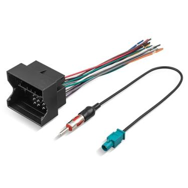 Imagem de RED WOLF Para Volkswagen 2004-2015, BMW 3/5, Audi 2002-2010 fiação de substituição de rádio estéreo Fakra conjunto conector adaptador de antena para plugue OEM