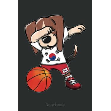 Imagem de Dabbing Beagle Dog South Korea Korean Basketball Fans Notebook: A blank lined basketball notebook 6x9 in 110 Pages that makes a fun basketball gift ... women's basketball, team basketball gifts