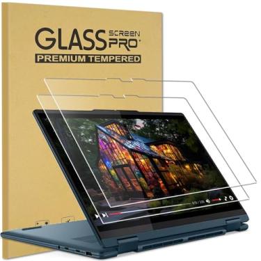 Imagem de KEANBOLL [Pacote com 2] Protetor de tela de vidro temperado com dureza 9H para laptop Lenovo Yoga 7/Yoga 7i 14 polegadas 2 em 1 (modelos 2024-2023) | Instalação antiarranhões e sem bolhas
