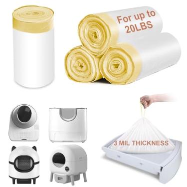 Imagem de ELEGX 80 sacos de lixo para caixa de areia, 3 MIL extra grossos, resistente, saco de lixo robô de limpeza automática para gatos, 67,6 cm x 42,4 cm, compatível com S1, AUTOCLEAN-1 e M1/CAT LINK/Zea